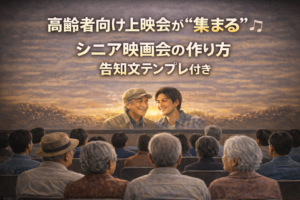 「高齢者向け上映会が“集まる”告知文テンプレ付き｜シニア映画会の作り方」